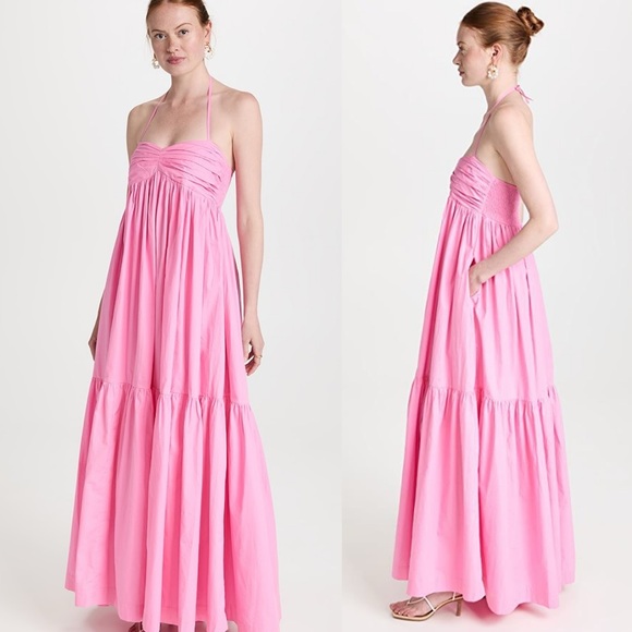S/W/F | Sweetheart Tiered Maci Dress In Pink Floss Size: Small - Picture 3 of 7